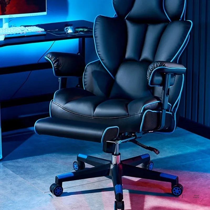 Large load-bearing e-sports chair, home comfortable computer chair, sedentary office chair, leather boss chair waist protection