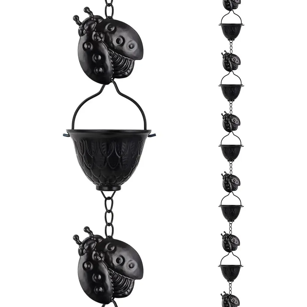 

Регулируемая цепочка для водосточных желобов с 12 чашечками и съемными украшениями в виде божьих коровок