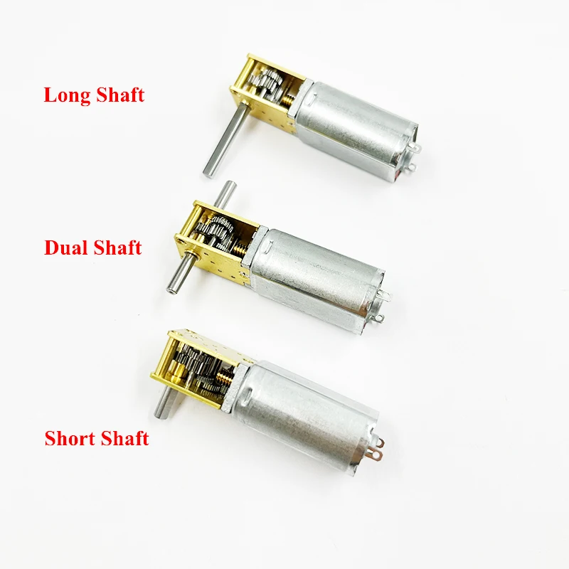 1PC Micro 050 Worm Gear Motor DC3V-12V 6V 9V Slow Speed High Torque All Metal Gearbox Motor Right Angle Short/ Dual/ Long Shaft