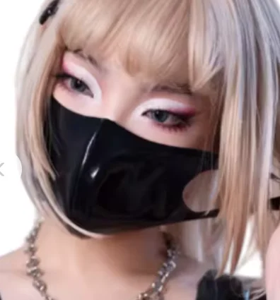 Unisex Halbgesichtsmaske aus Latex, Gummi-Latex-Gesichtsmaske für Halloween-Partys