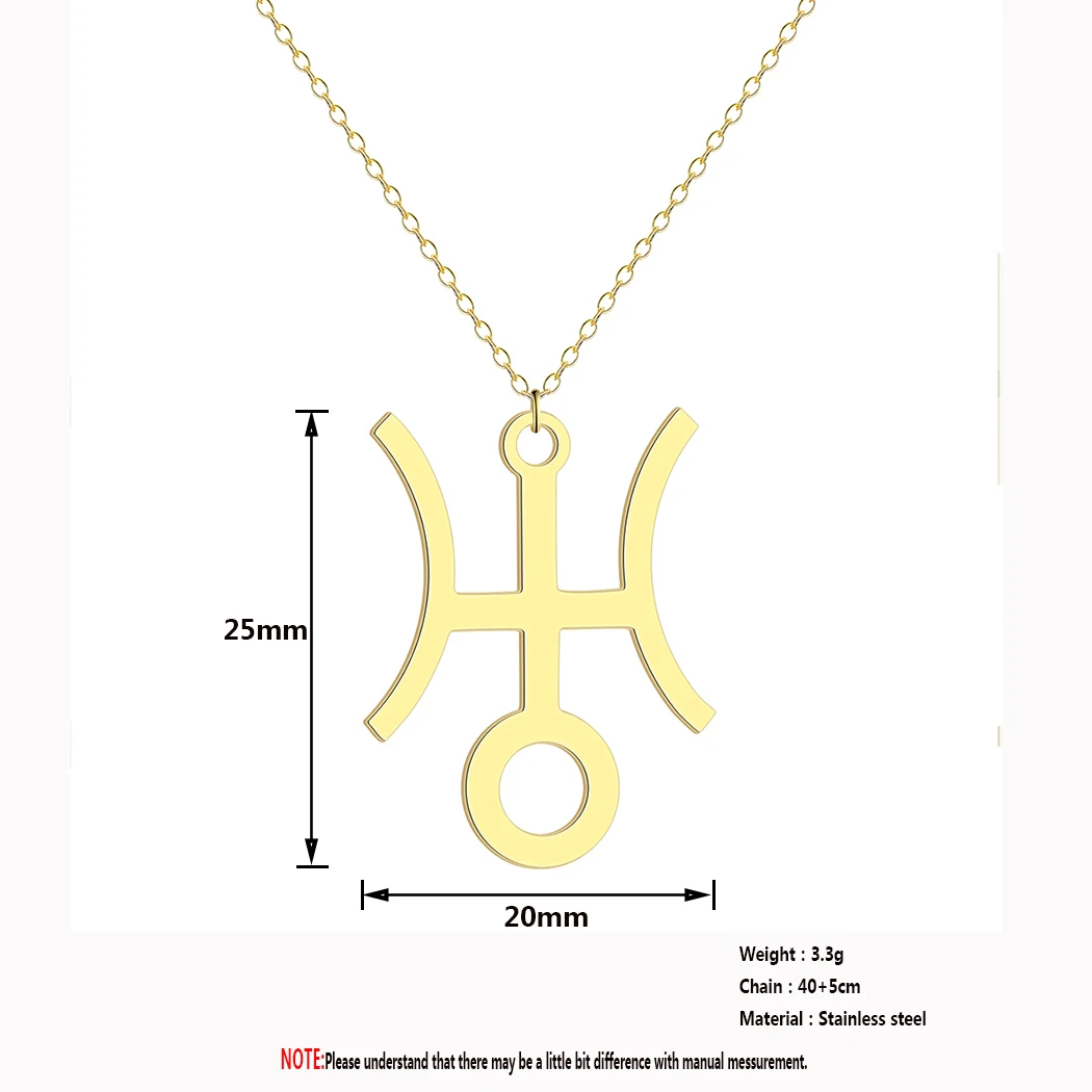 CHENGXUN Hollow Lucky Uranus Pendant Necklace for Women Girls Stainless Steel Planet Charm Neck Chain Spiritual Jewelry Gift