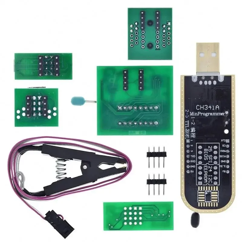 Flash BIOS USB Programmer Module + SOIC8 SOP8 Test Clip + 1.8V adapter + SOIC8 adapter DIY KIT