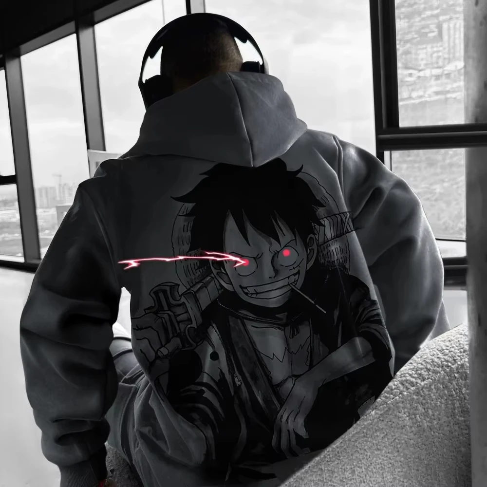 

ONE PIECE Men's Hoodie Sweater Monkey D.luffy Anime Spring And Autumn Boys Children's Long Sleeve Parent-Child WearWinter