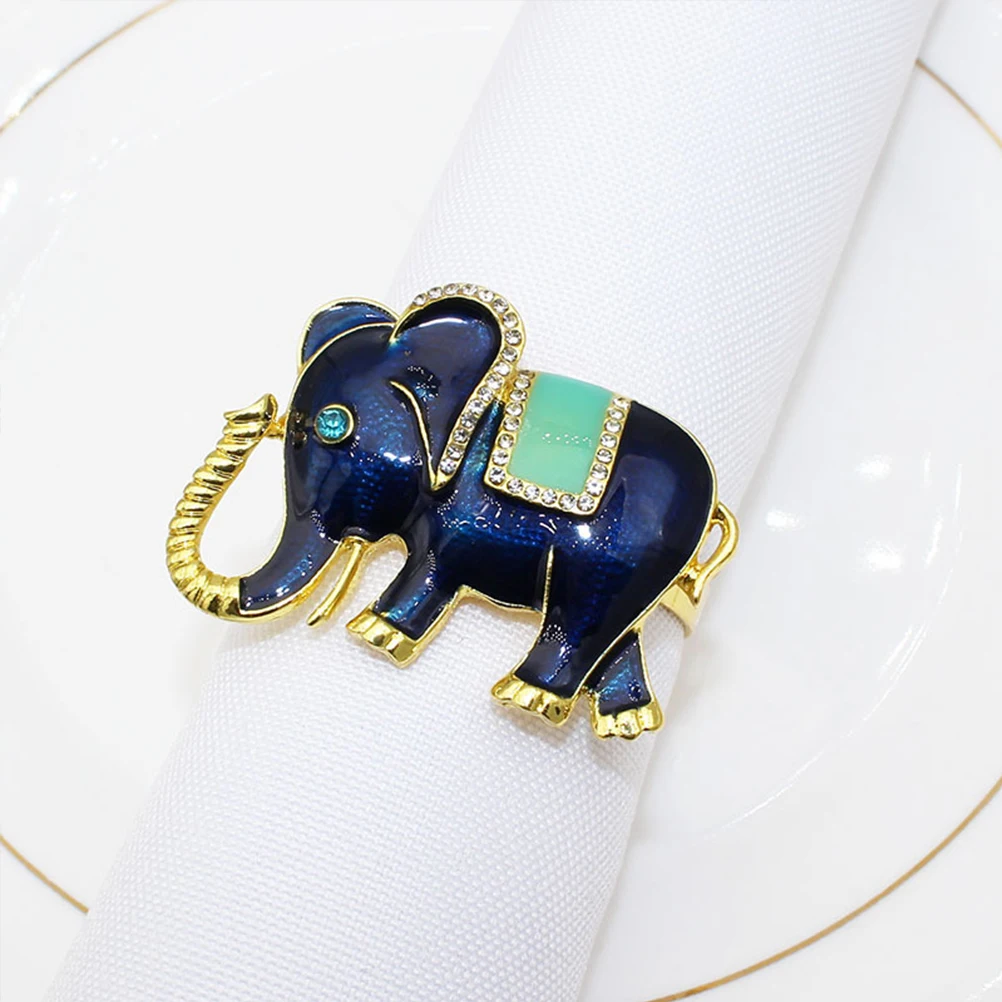 

4 Pcs Napkin Rings Alloy Delicate Anti rust Elephant Shape Table Decorations Practical Clips Kitchen Bar Supplies