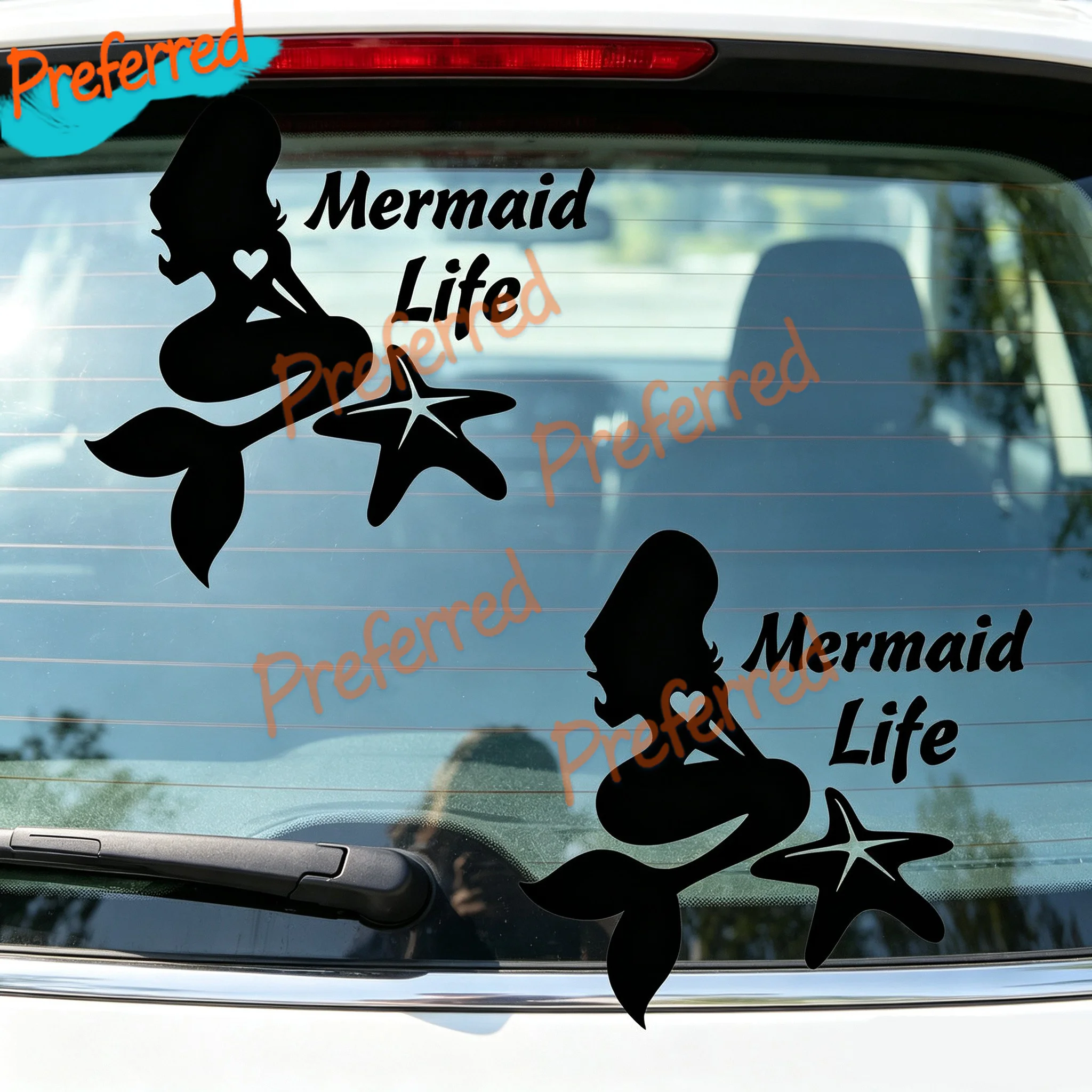 2x Aufkleber Mermaid Life Heart - Vinyl Decal, Car Decal Sticker - Customizable in Any Sticker Size - No Background