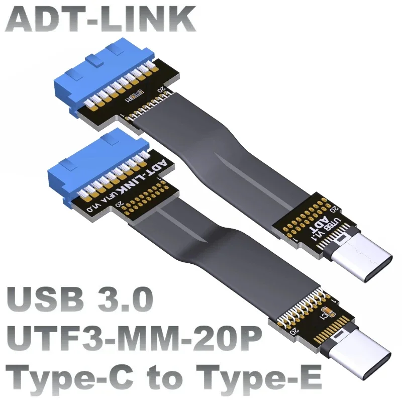 USB 3.0 منفذ أزرق داخلي إلى USB 3.0 نوع C الجبهة نوع E محول 20 دبوس إلى 19 دبوس محول للكمبيوتر اللوحة الأم موصل USB3.0