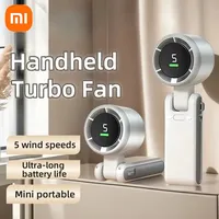 Xiaomi Mini Turbine Fan Handheld USB Charging Desktop Camping Mountaineering Portable Neck Hanging Small Fan Portable Fan