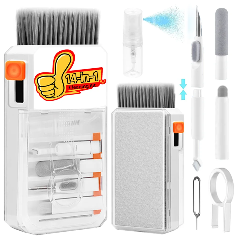 

14IN1 Portable Multi-functional Cleaning Brush Tools Kit for IPhone/AirPods Max/Pro Headphones/Computer Electronic Cleaning SET