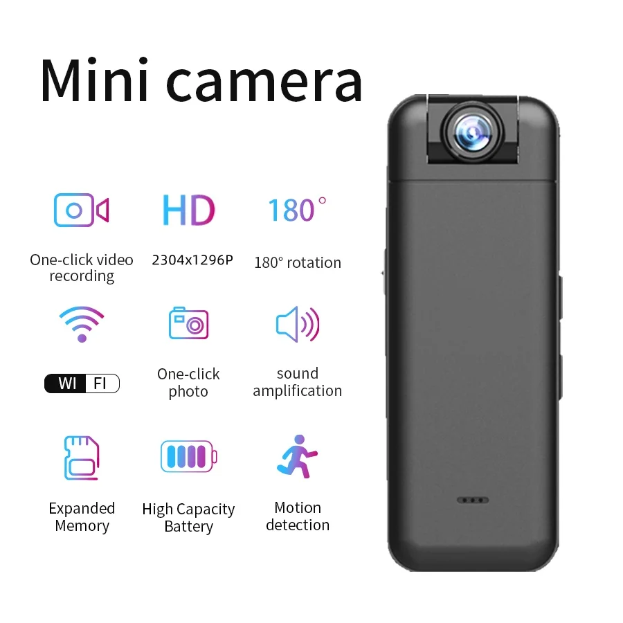 IP Mini Camera WiFi Portable Digital Video Recorder Night Vision DVR Mini Camera Baby Monitor Wearable Police Small Body Camera