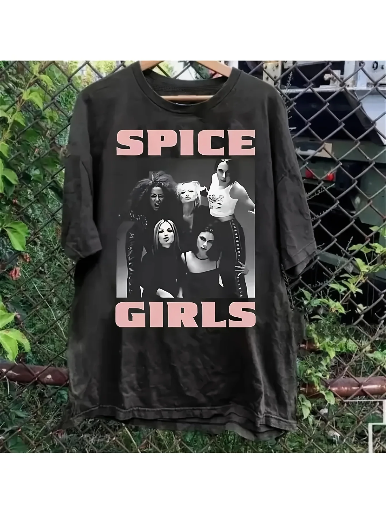

1 шт. женская винтажная футболка с рисунком Spice s — черная рубашка в стиле ретро 90-х годов с фотографиями участников — повседневная футболка в официальном стиле