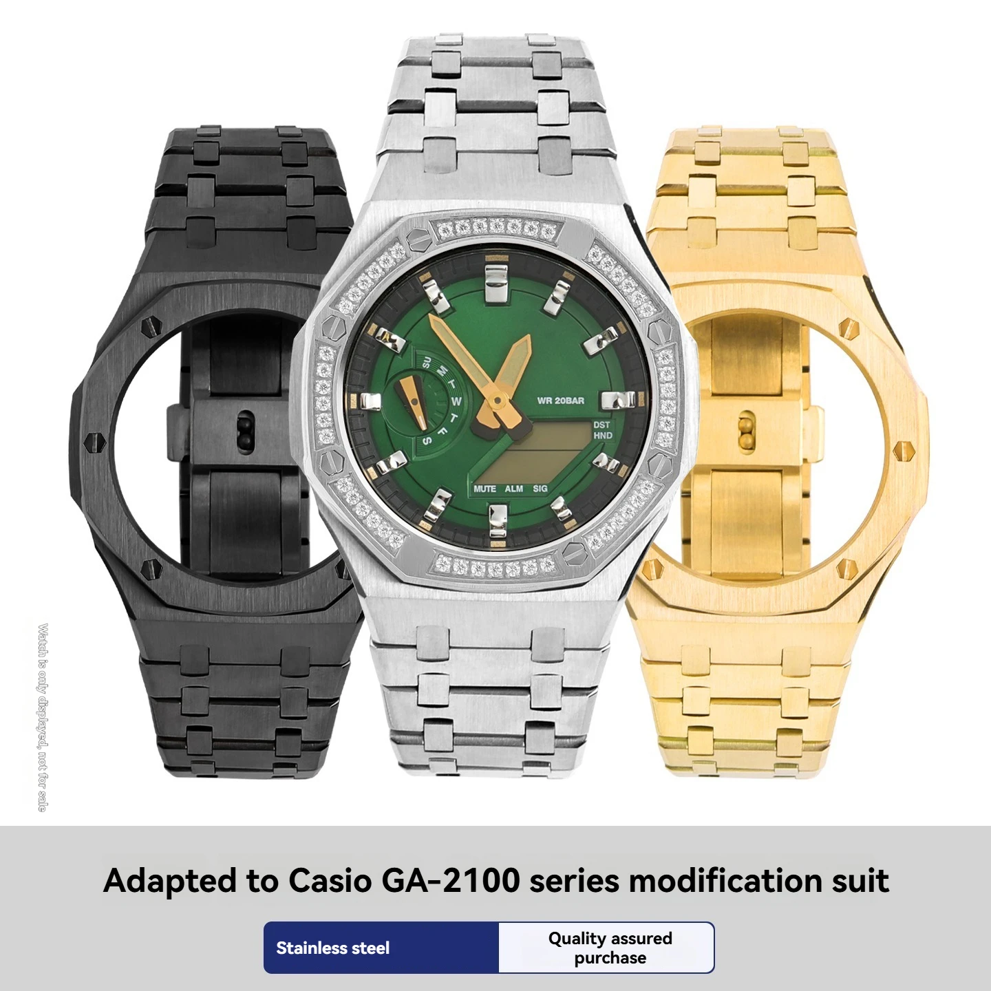

Набор для самостоятельной модификации: профессиональный комплект из нержавеющей стали (корпус и браслет) для Casio G-Shock GA-2100 'CasiOak', металлический комплект для переоборудования