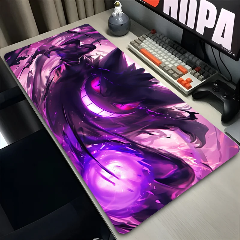 Computer Office Desk Mat Non-slip Large Mousepad P-pokemon Gengar Gaming Cabinet Carpet Keyboard Extended Table Pad Carpet Mat