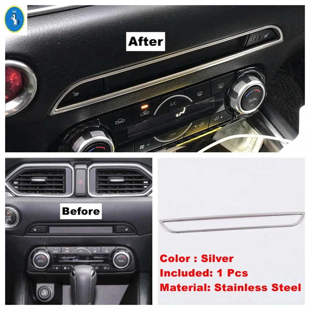 Car Rear Console Air Conditioner Vent Outlet / CD Panel Frame Cover Trim Fit For Mazda CX-5 CX5 2017 - 2023 Exterior Accessories - Image 5