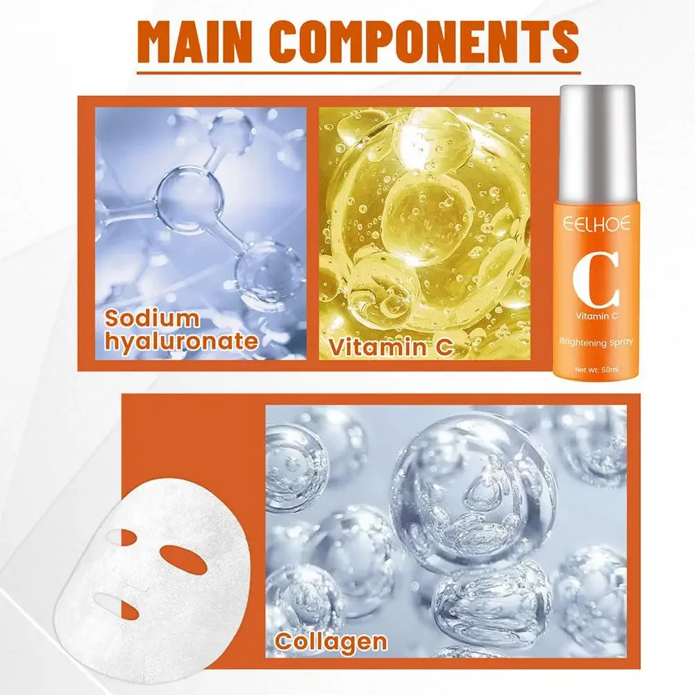 Collagen Film Mist Kit Facial Skin Care Suit Vitamin C Highprime Collagen Soluble Eyes Mask for Face Women