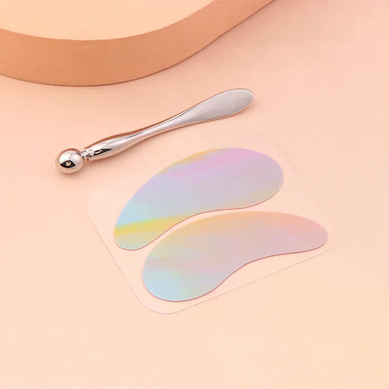 قابلة لإعادة الاستخدام 1 زوج منصات عين سيليكون شريط لاش منصات رمش تمديد سوبر لزجة تحت العين لصقة هلامية مع أدوات ماكياج مدلك #5