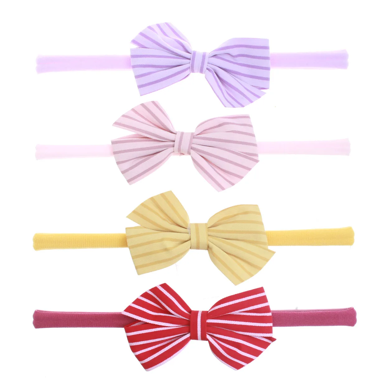 

4PCS Baby Nylon Headbands Hairbands Hair Bows Elastics Handmade Hair Accessories for Baby Girls Newborn Infant Toddler Kids