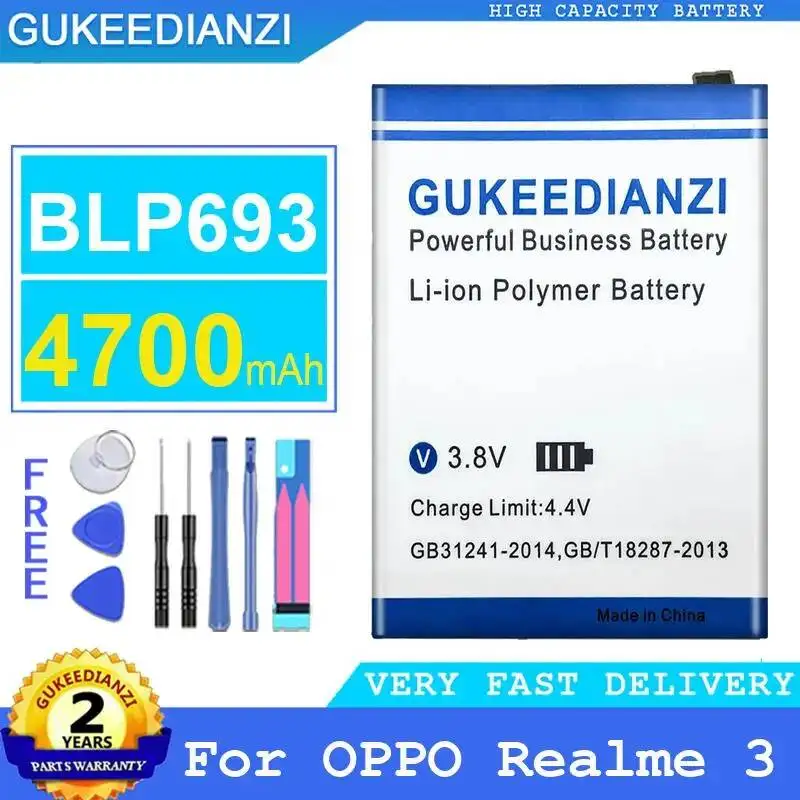 

Высокоэффективная батарея BLP693 для мобильного телефона Oppo Realme 3, 4700 мАч