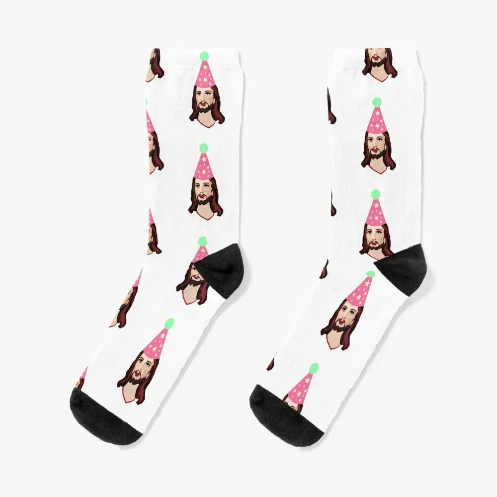 Happy Birthday Jesus Funny Christmas Shirt Socks Lots shoes men cotton high quality warm winter Woman Socks Men's