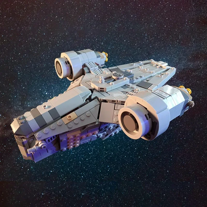 

NEW 756pcs MOC Spacecraft The Razor Crest Modified From Millennium MOD Falcon Spaceship Building Blocks DIY Bricks Toys Gifts
