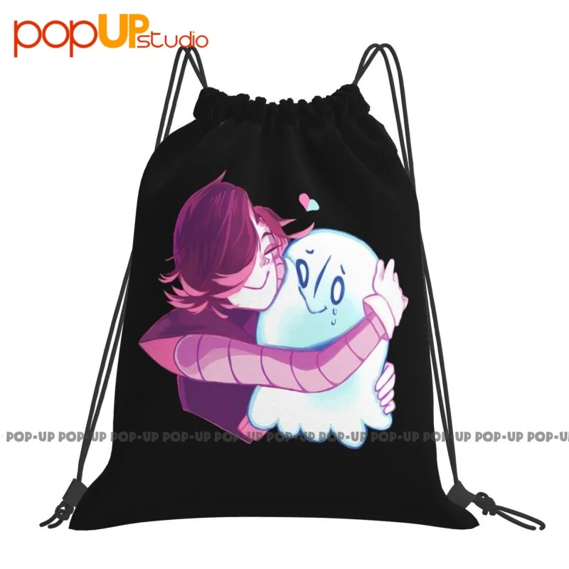 Undertale Mettaton Napstablook Funny Game Drawstring Bags Gym Bag School Gym Tote Bag