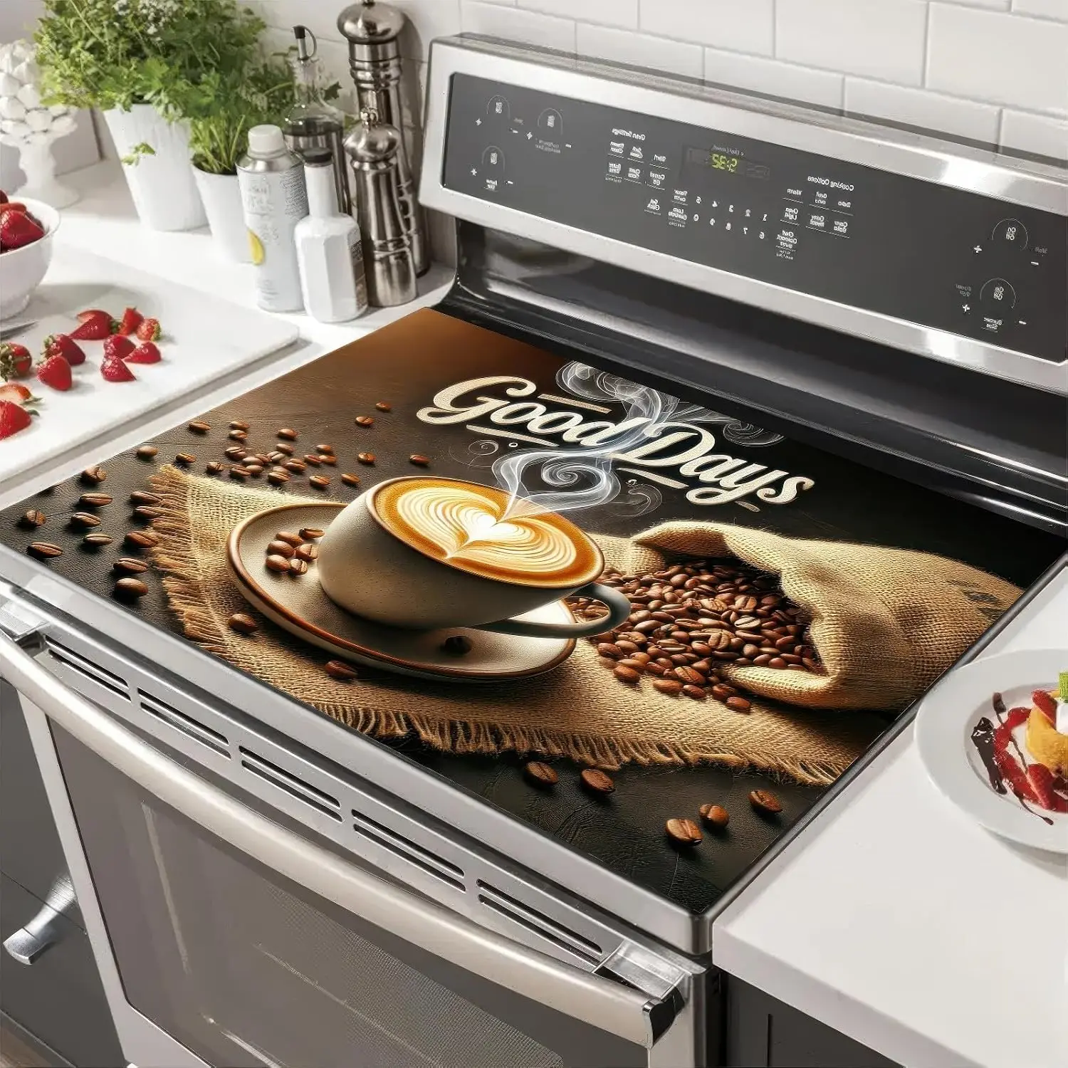 Good Days Diatomit Herdplattenschutz Hitzebeständige Rutschfeste Schutzmatte für Elektrische Kochfelder Kaffeebar Küchendekoration Unterlage