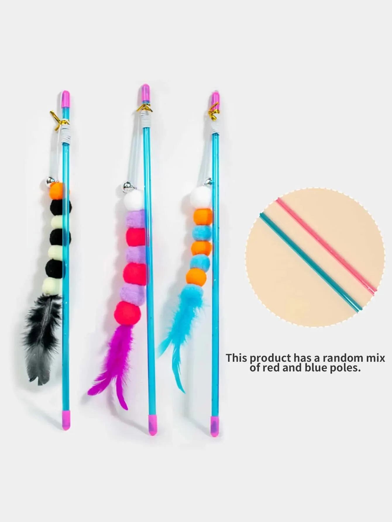 1 PCs New Elastic String Imitated Furs Bug Funny Cat Stick Suitable for Cats