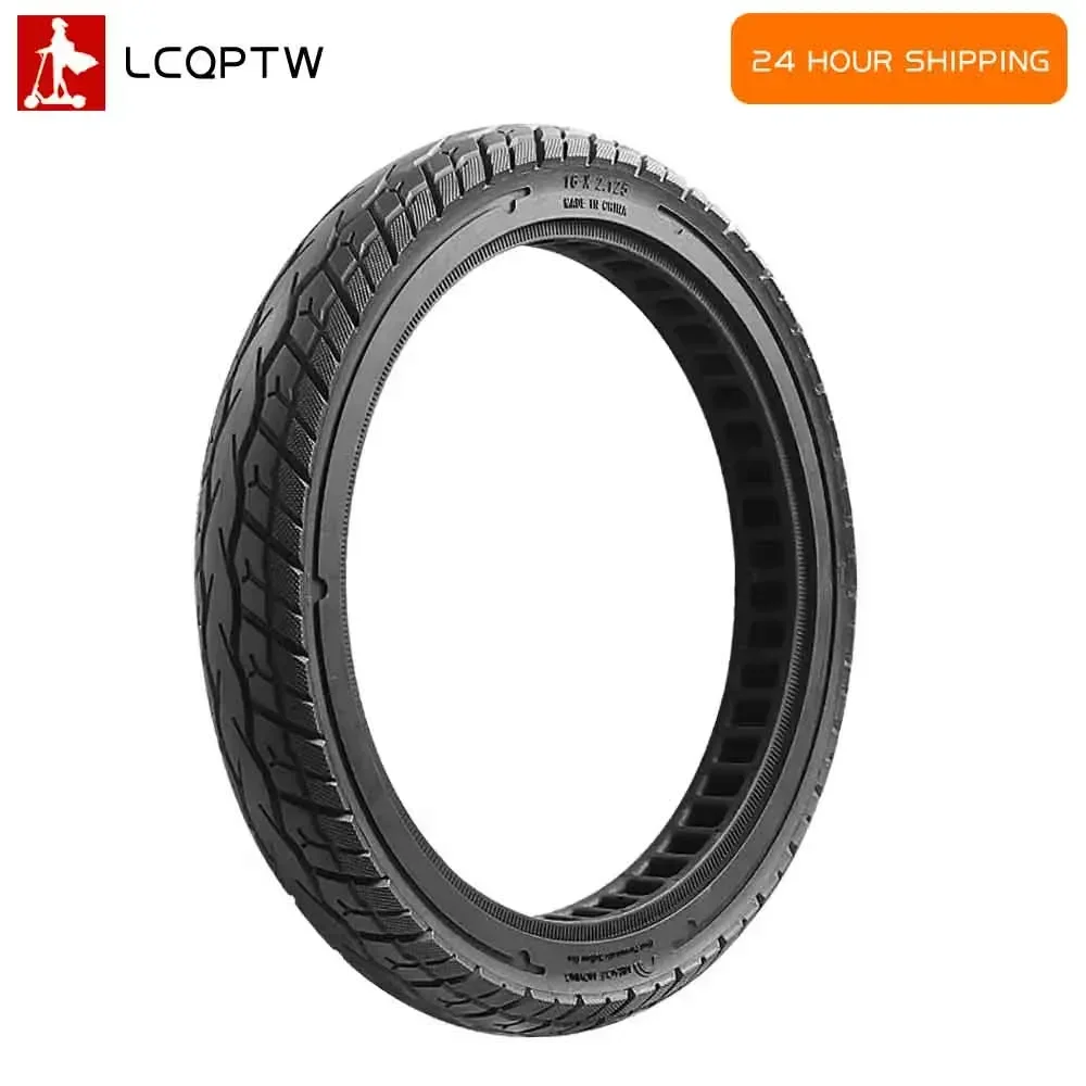 

16x2.125 Solid Tire Wear-resistant 16 Inch Tire for Electric Bicycle Folding Electric Bicycle Non Inflation Thickened Tyre Part