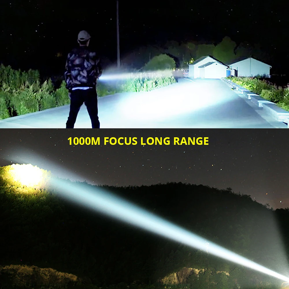 Linterna LED S114, superbrillante con 4 núcleos XHP70.2, farol LED S114, de luz intensa, 4 núcleos XHP70.2, táctica, resistente al agua, perfecto