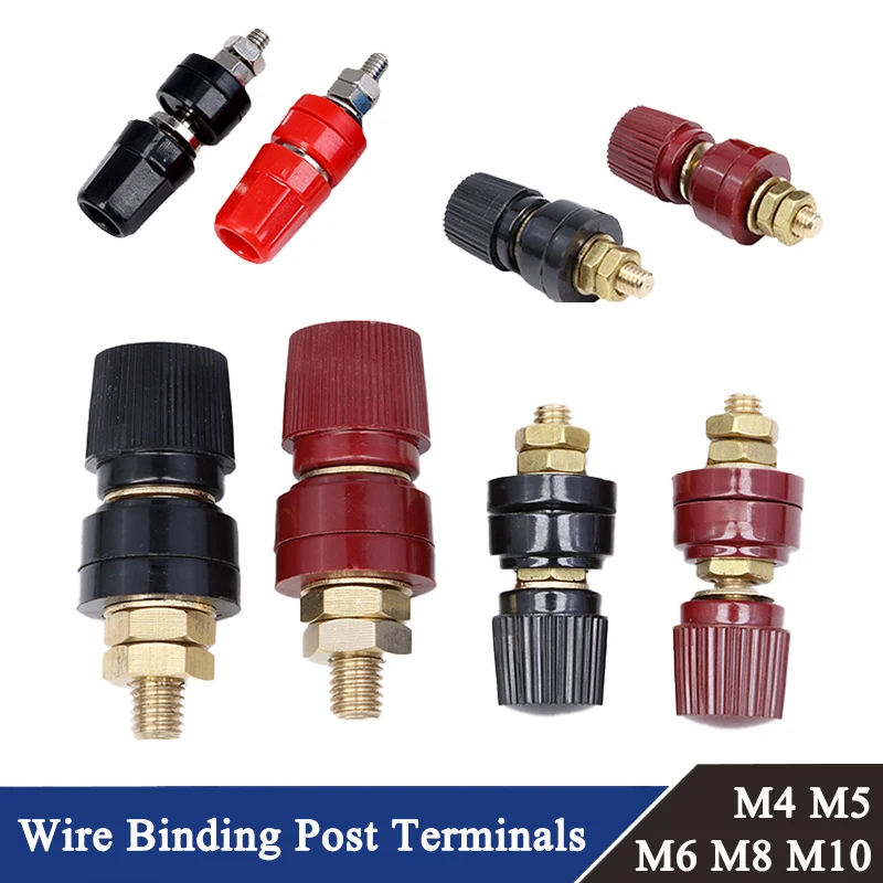 

Wire Binding Post Thread Screw M4 M5 M6 M8 M10 Black+Red Set Weld Inverter Clamp Power Supply Splice Connect Battery Terminal