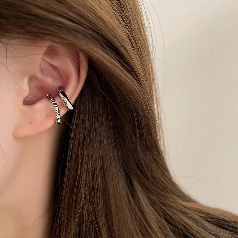 Punk Irregular Geometric Ear Cuff Earrings for Women Non-Piercing Metal Ear Clip Earring Fake Cartilage Fashion Jewelry Party