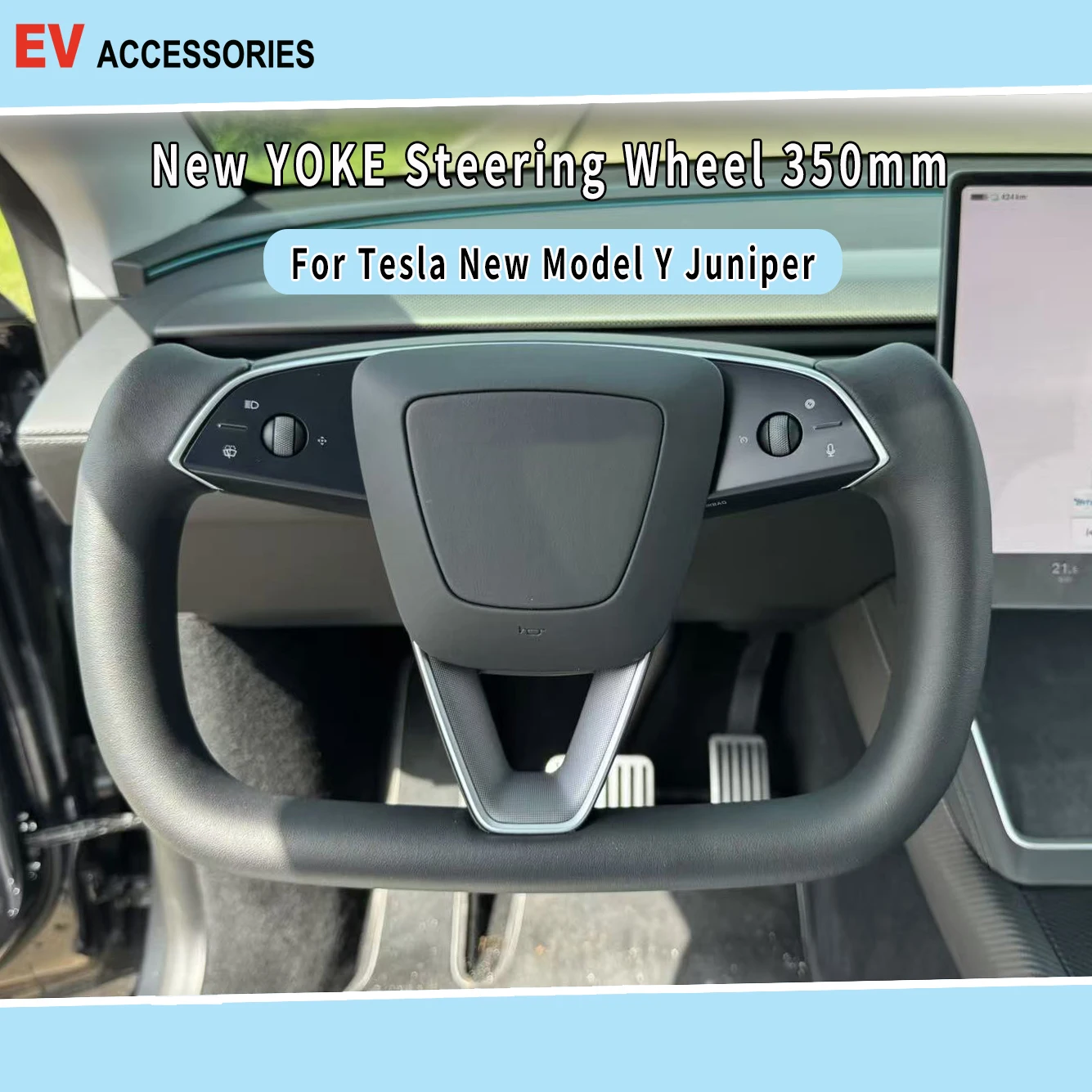 

Для Tesla 2021, новая модель Y Juniper YOKE, рулевое колесо с подогревом, хомут, гоночный кожаный руль