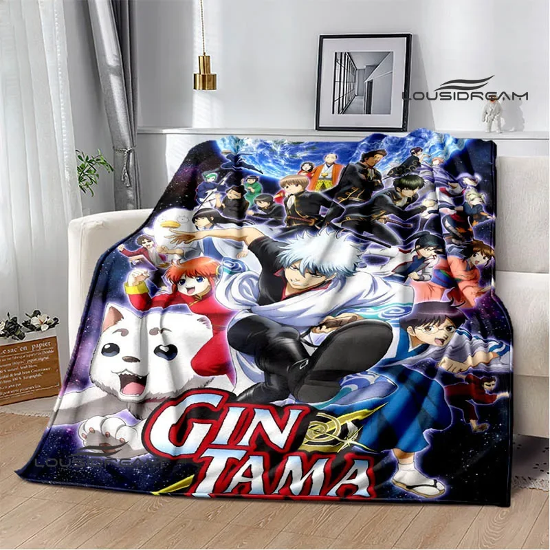 GINTAMA Cartoon Printed blankets Picnic blanket Warm Flannel blankets Home bed linings blankets for beds Birthday Gift