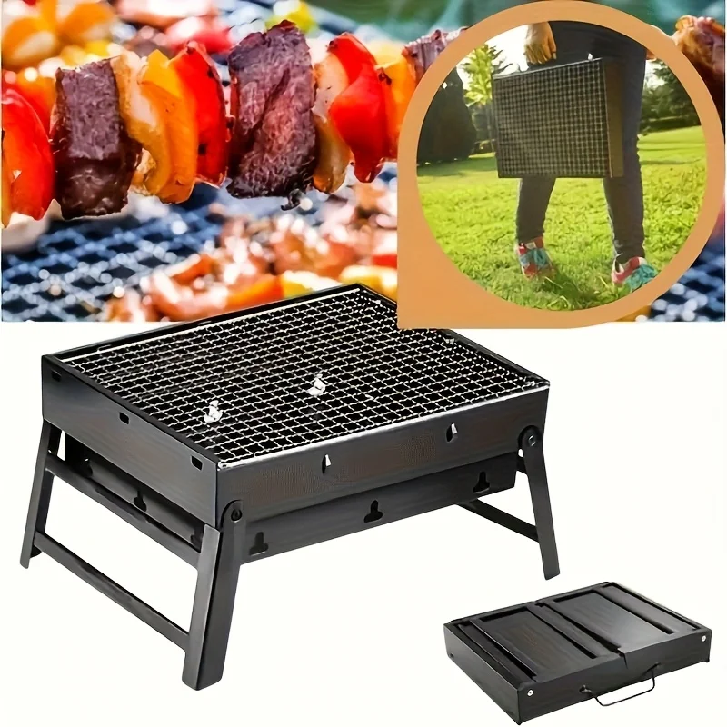 Parrilla Portátil Plegable para Barbacoa - Resistente, Ideal para Campamentos y Picnics al Aire Libre
