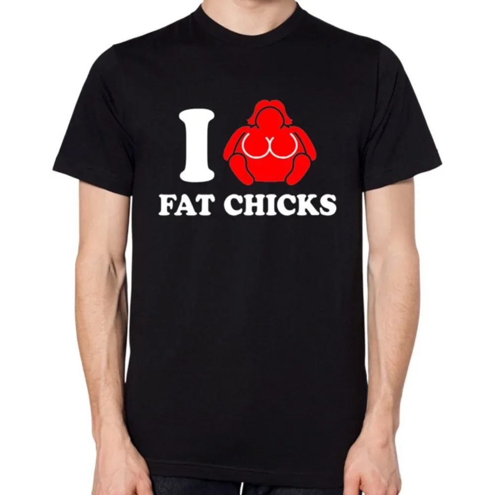 أنا أحب الفراخ الدهون تي شيرت الرجال النساء للجنسين BBW الفتيات الكبيرة السمين السيدات بلايز مضحك طباعة الجولة الرقبة التي شيرت لطيف الجرافيك تيز #1