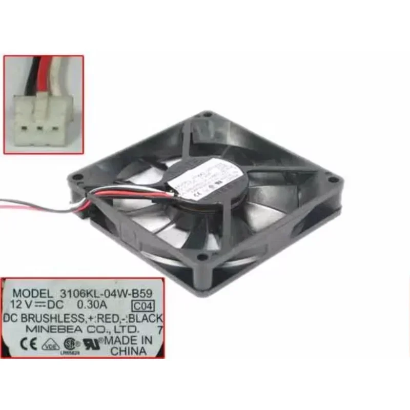 

NMB-MAT 3106KL-04W-B59 C04 DC 12V 0.30A 80x80x15mm 3-Wire Server Cooling Fan
