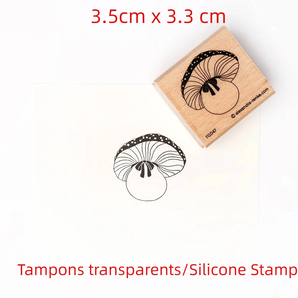 Französischer transparenter klarer Silikonstempel Pilz Scrapbook Tagebuch Dekoration Prägevorlage Diy Grußkarte handgefertigt