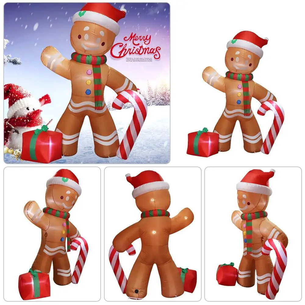 

Built-in LED Decoration Inflatable Gingerbread Man Xmas Party Lighted Dolls Christmas Inflatables 2.4m Gingerbread Man