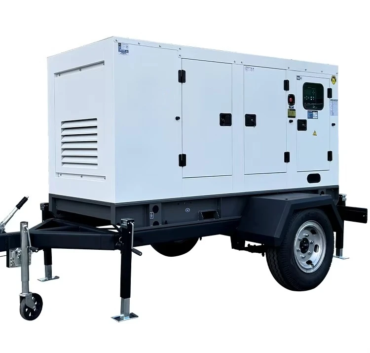 Powered by  Ricardo Engine 15kw 30kw 50kw Doual Axis diesel Generator Set for Outdoors Rainproof Trailer Silent Mobile