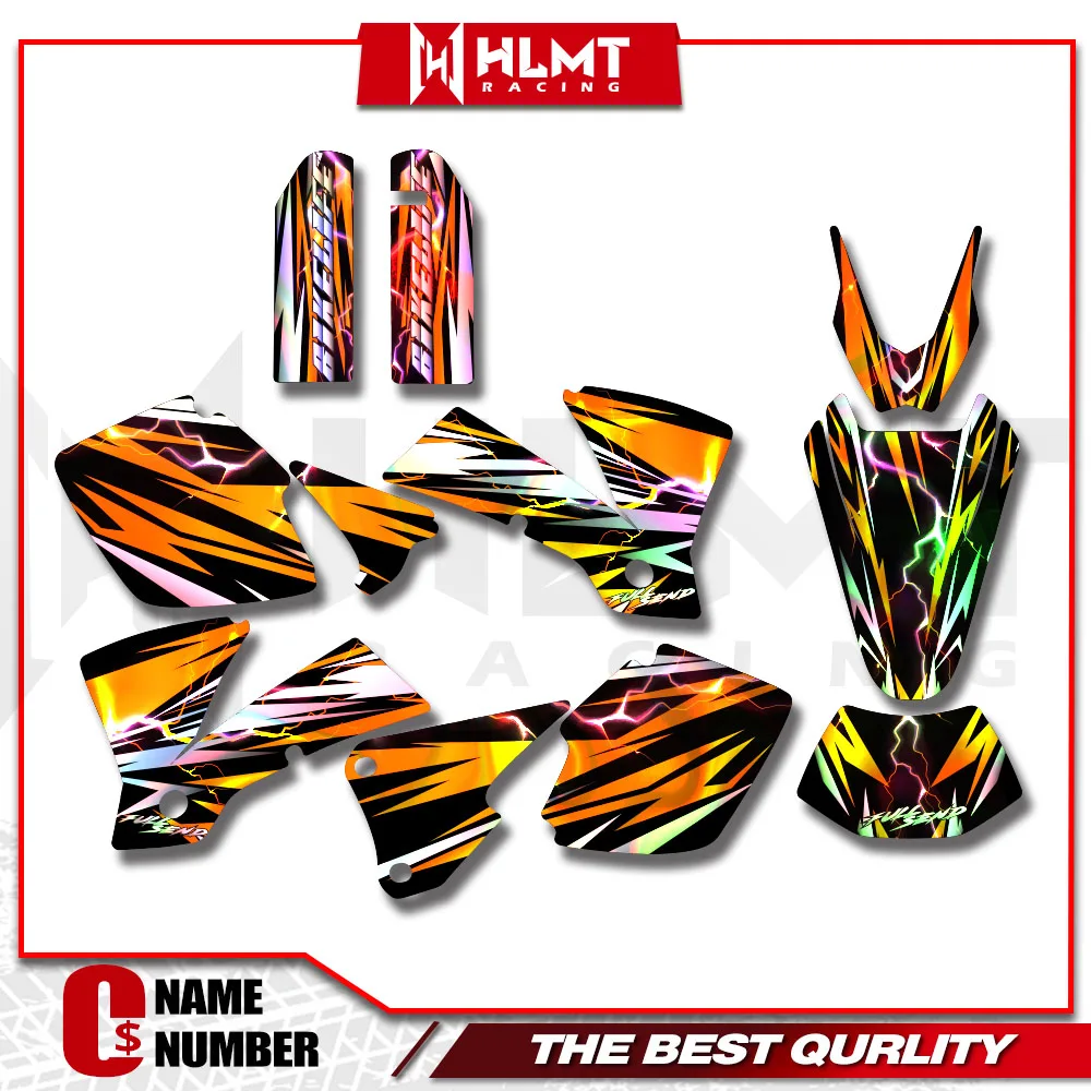 Kit d'autocollants holographiques TPU pour moto, autocollants assortis pour KTM EXC 125 200 250 300 400 450 525 2003, numéro personnalisé, cadeau