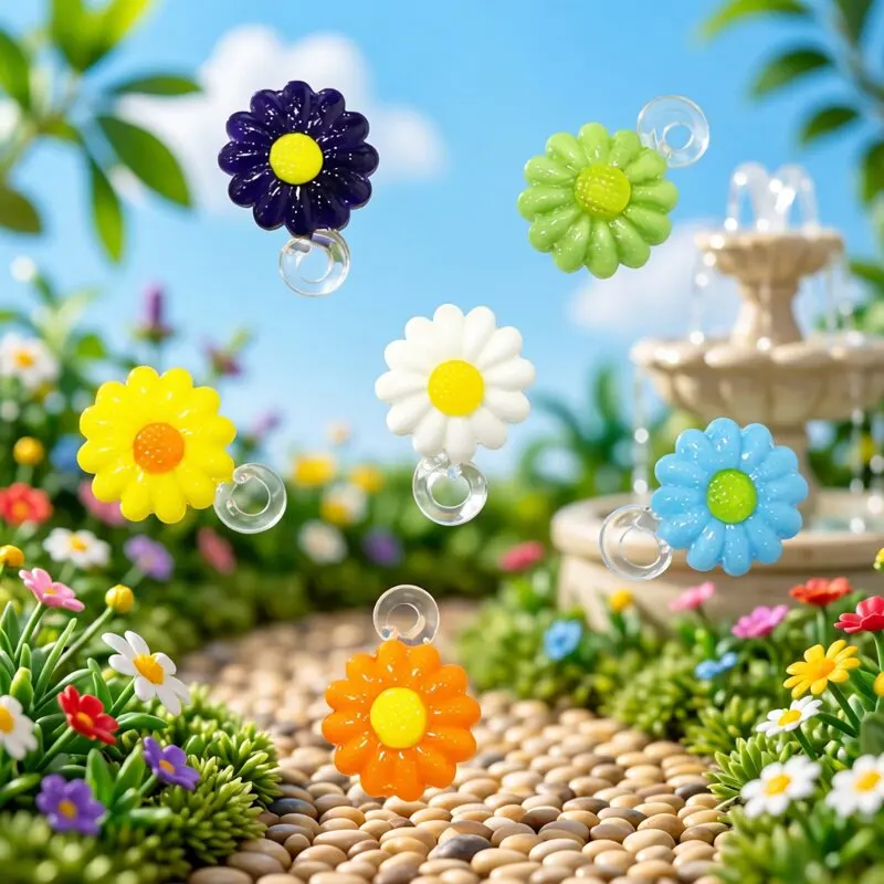 

6 шт., стеклянные подвески в виде маргаритки для девочек