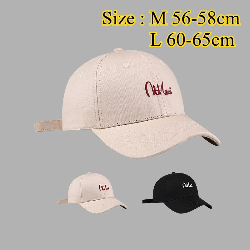 Extra Large Size Baseball Cap for Big Head Unisex Structured High Profile Crown Cotton Hat Letter Embroidery Adjustable Cap