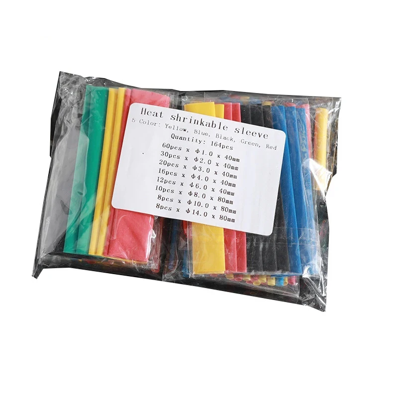 【 164PCS Set 】 2:1 Heat Shrink Tube Color Insulation Sleeve, Wire and Cable Sealing Protection, Electrical Insulation Material