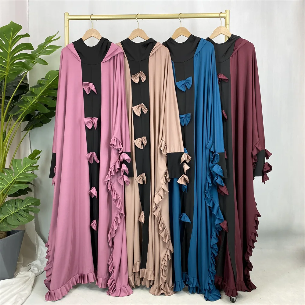 

Дубай Абая платье с капюшоном Ид Джеллаба мусульманские женские платья исламская одежда арабский халат Kebaya кафтан марокаин женское платье Джалабия