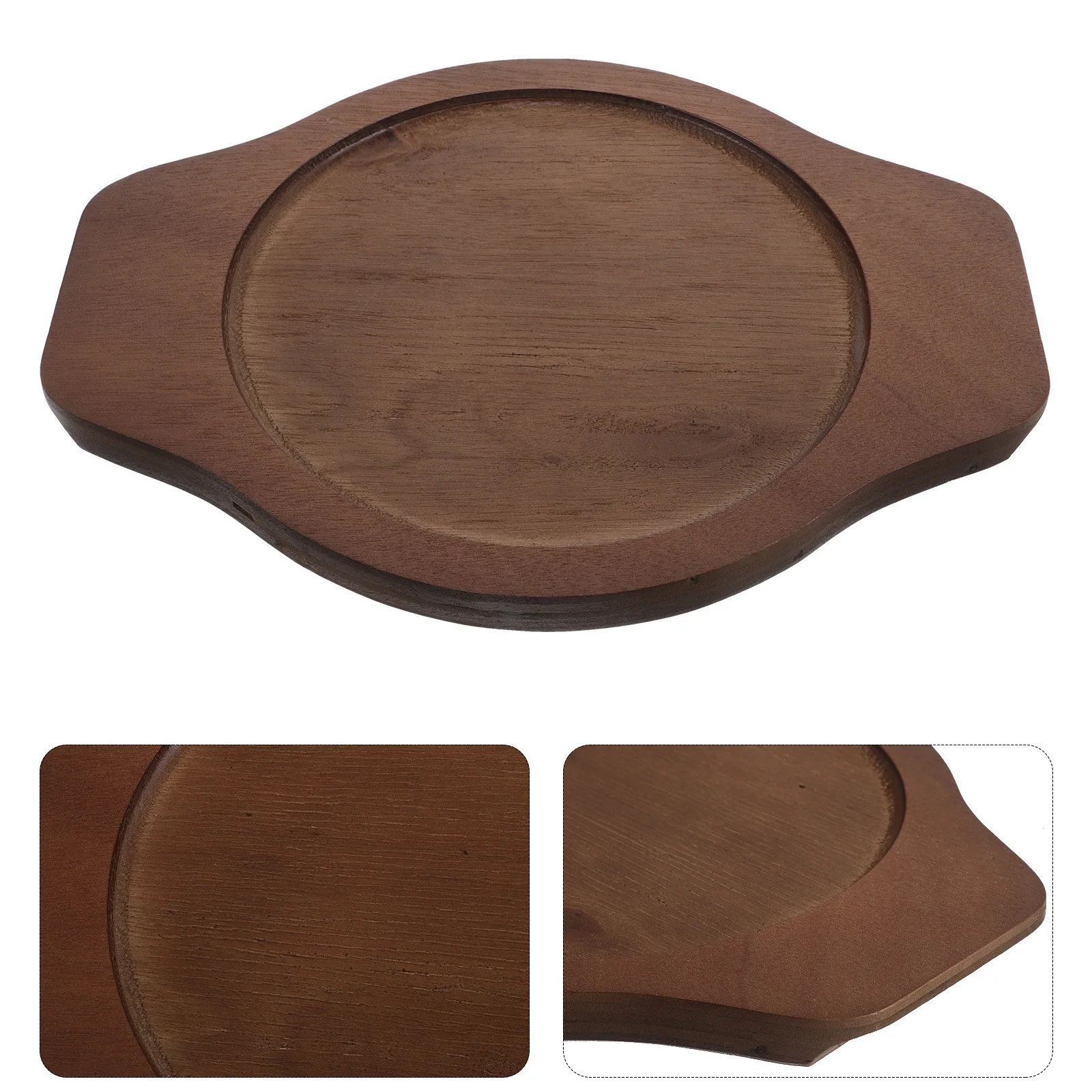 

Деревянный термостойкий поднос для каменной чаши, овальный деревянный сервировочный поднос с противоскользящим основанием, коврик-держатель для кухонной стойки