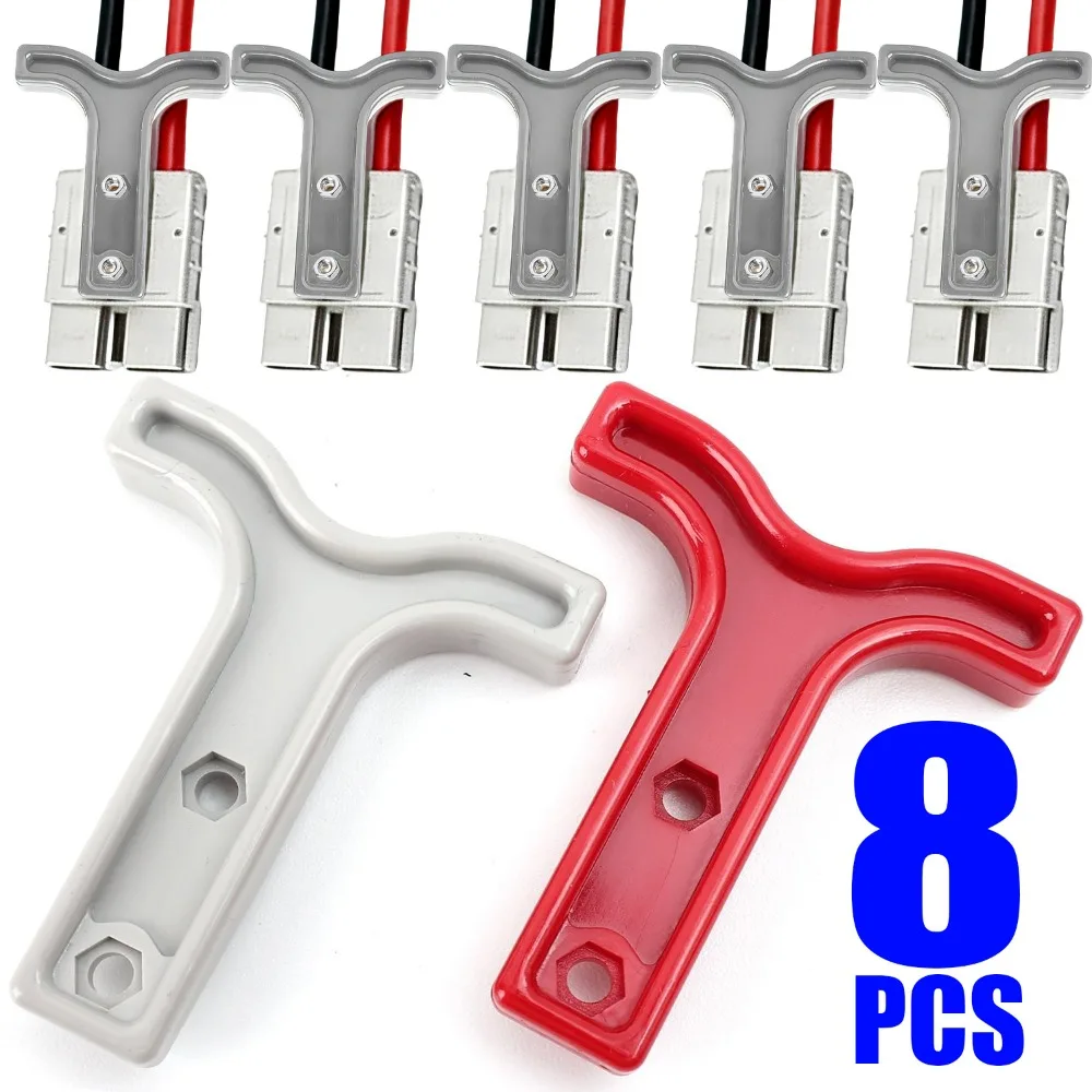 

Power Connector Plug T Handle for Anderson Universal Disconnect Puller Boat Solar Battery Cable Quick Release Tools Red Gray
