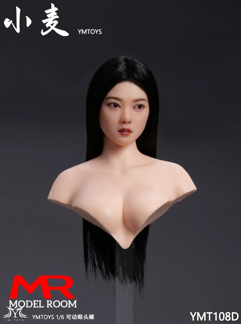 YMTOYS YMT108 Figurka Asiatki w Skali 1/6 z Ruchomymi Oczami, Model Rzeźby Głowy Pasujący do Figurki Akcji 12'' TBL JIAOU ANT YM Soldier