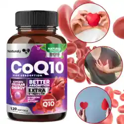 Organic CoQ10 Supplement 300 Mg Promotes Cardiovascular and Heart Health, Antioxidant, Provides Energy for Overall Health