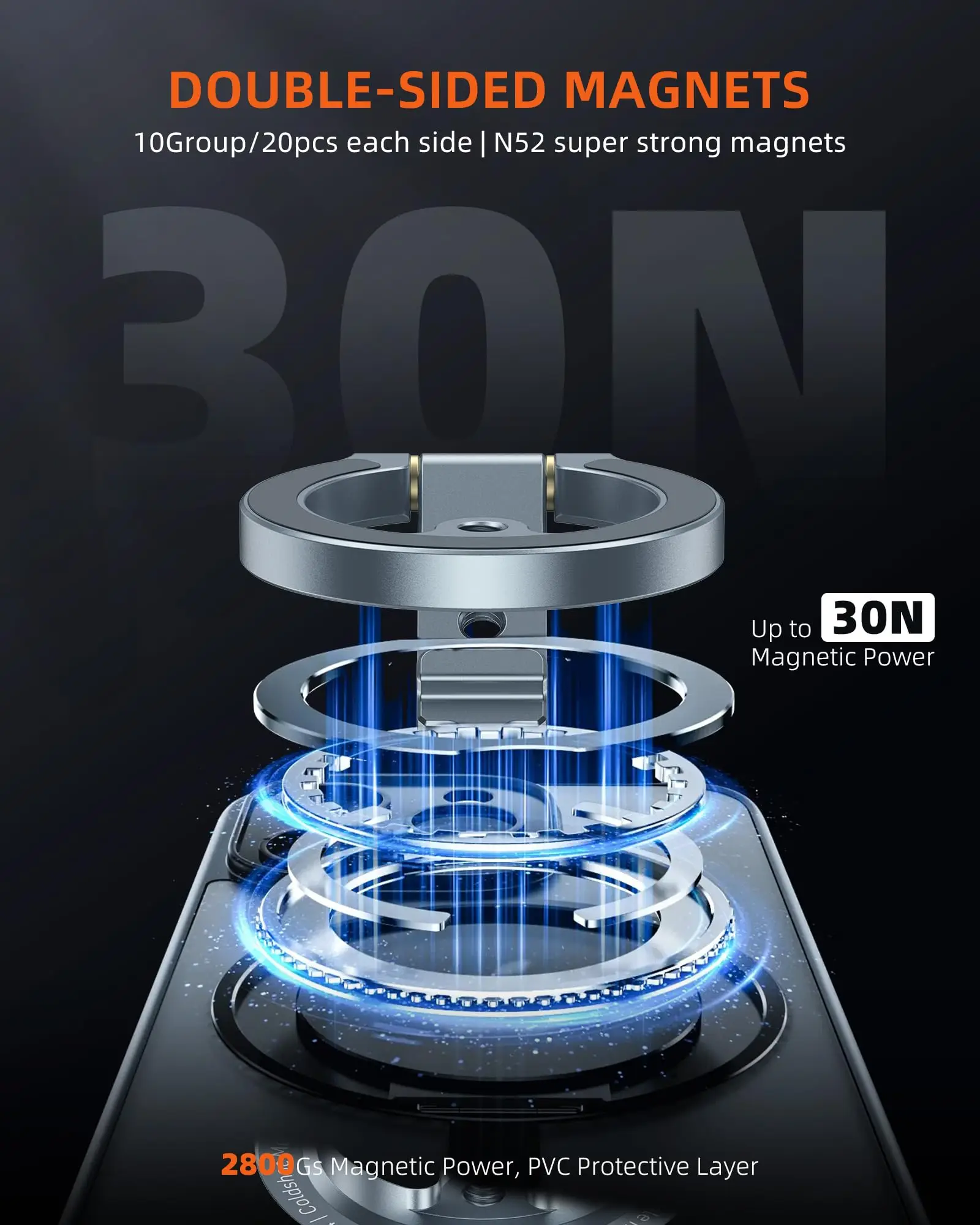 CAMOLO MG-02 Plus Dual Magnetic Phone Stand Foldable Magsafe Phone Holder w 1/4"-20 Phone Tripod Mount for Iphone 17 16 Android