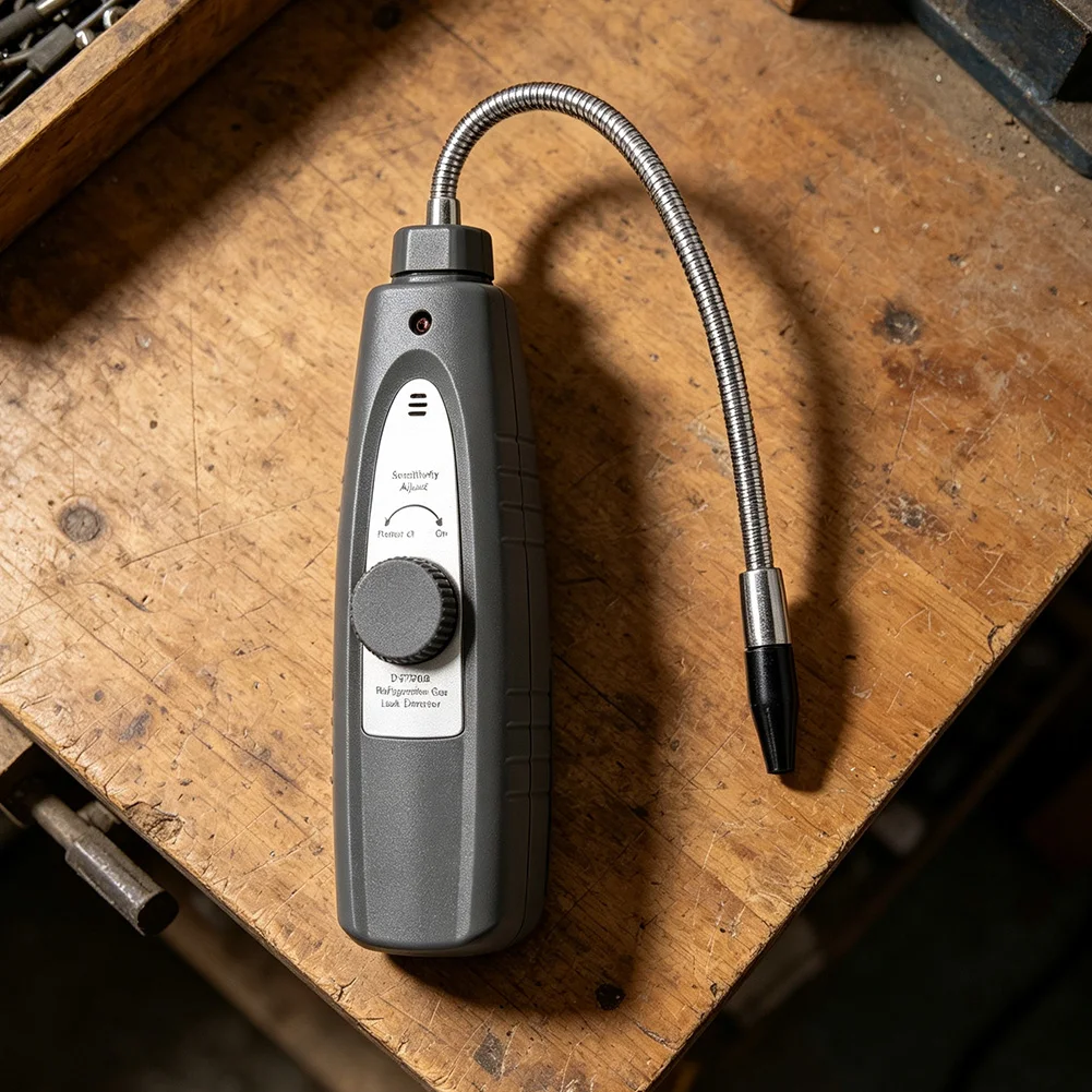 For Daily HVAC Use Gray Electronic Leak Detector Automotive Leak Detection Tool Sensitive Manual Adjustment Audible Visual Alarm