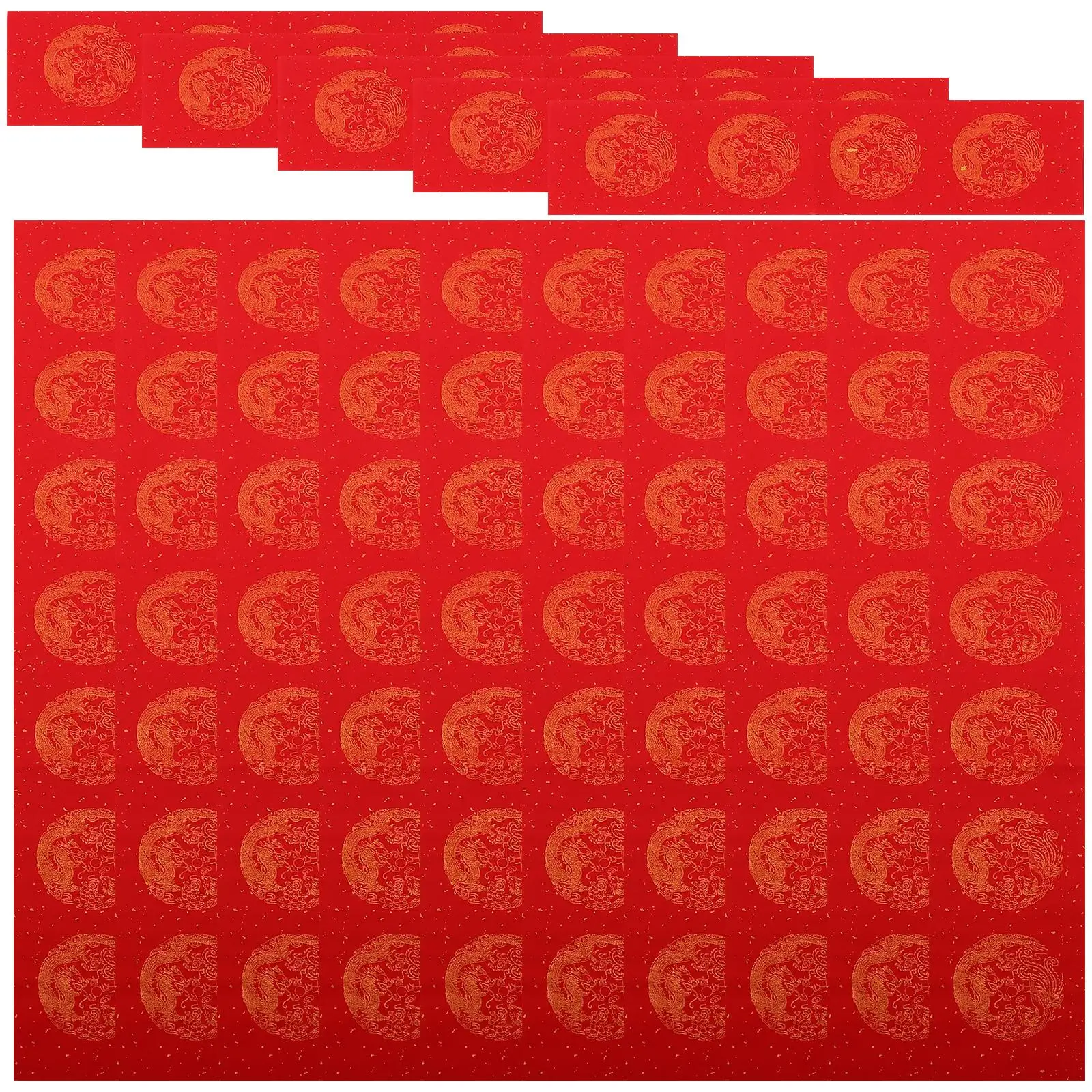 5 Sets 17cm 104cm Spring Festival Paper Red Calligraphy Blank Rice Creative New Year Wishes Writing Couplets Portable